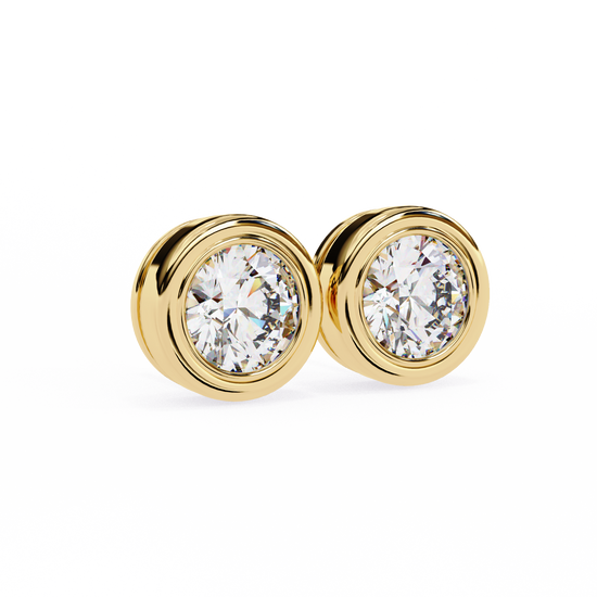 Round Solstice Halo Diamond Earrings