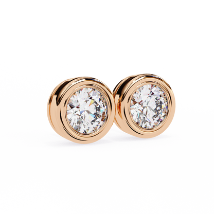 Round Solstice Halo Diamond Earrings