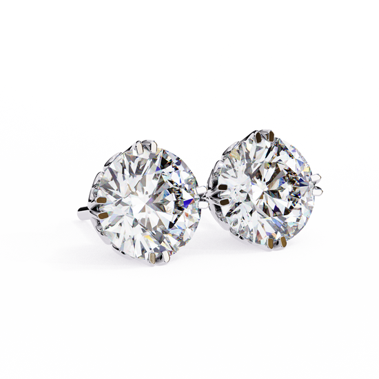 Regalia Crown-Set Diamond Studs