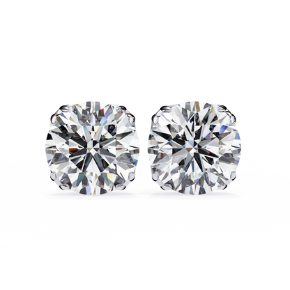 Regalia Crown-Set Diamond Studs Round