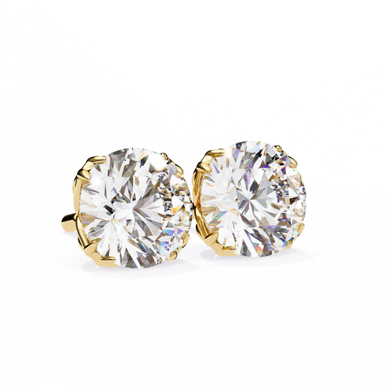 Regalia Crown-Set Diamond Studs Round