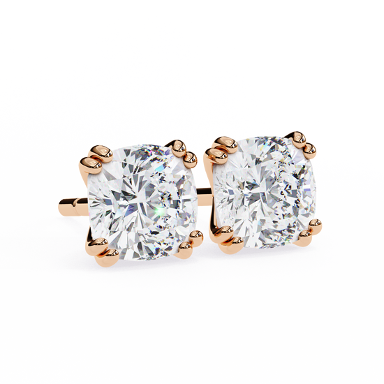 Regalia Crown-Set Diamond Studs Cushion Square