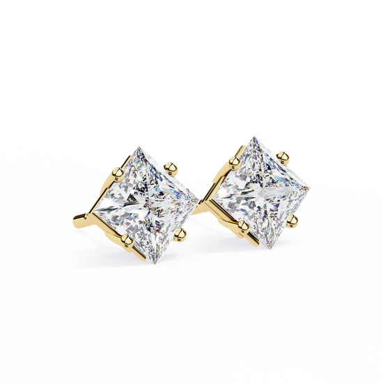 Princess-Cut Diamond Stud Earrings