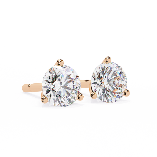 Round-Cut Diamond Stud Earrings