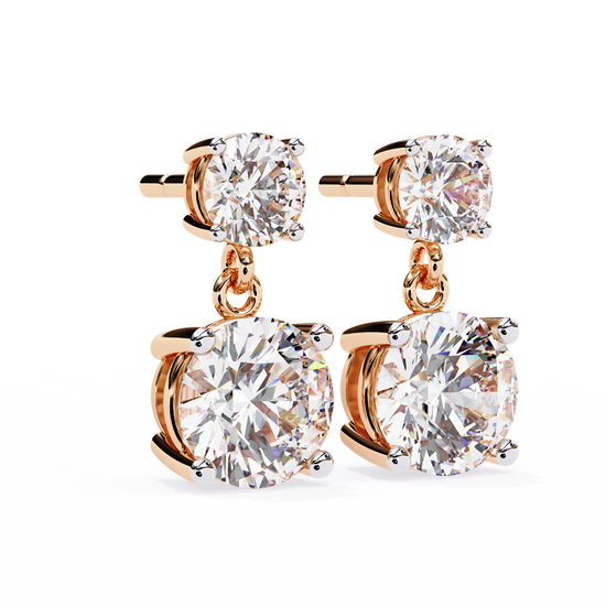 Radiant Duo Round Diamond Drops