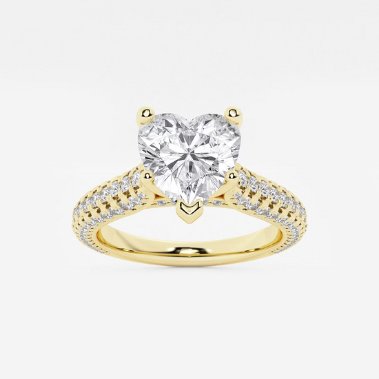 Heart Lab Diamond Pavé Engagement Ring