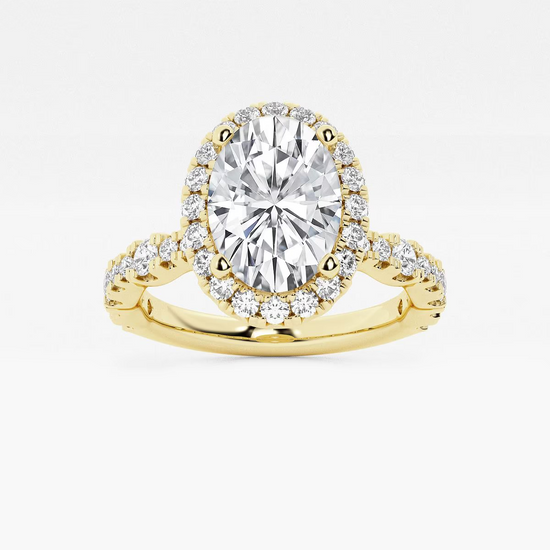 Oval Lab Diamond Station Halo Ring