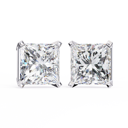 Princess Solstice Halo Diamond Studs