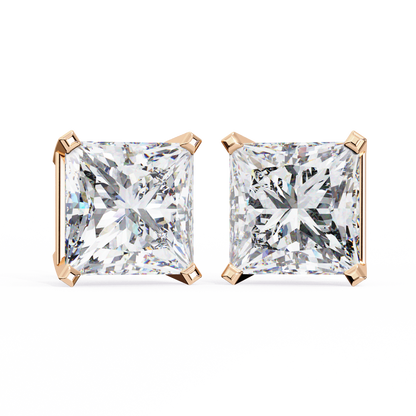 Princess Solstice Halo Diamond Studs