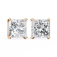 Princess Solstice Halo Diamond Studs