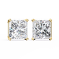 Princess Solstice Halo Diamond Studs