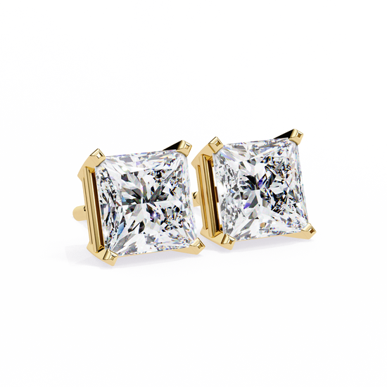 2ct Princess Solstice Halo Diamond Studs