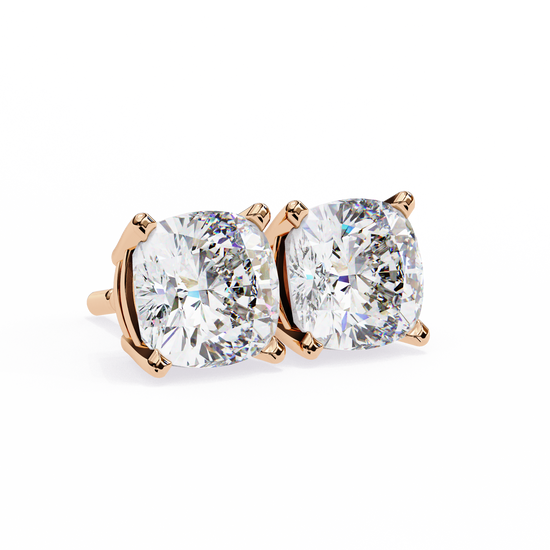 2ct Cushion Square Solstice Halo Diamond Studs