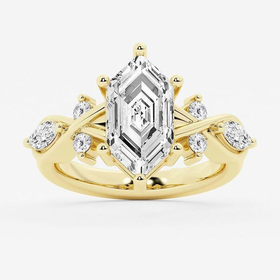 Dutch Marquise Lab Diamond Side Stone Ring