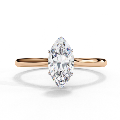 Elegant Marquise Diamond on Polished Band