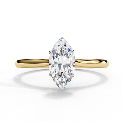 Elegant Marquise Diamond on Polished Band