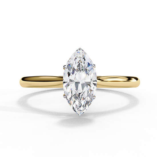 Elegant Marquise Diamond on Polished Band