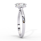 Polished Band with Oval Solitaire Diamond