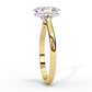 Polished Band with Oval Solitaire Diamond