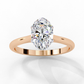 Polished Band with Oval Solitaire Diamond