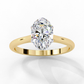 Polished Band with Oval Solitaire Diamond