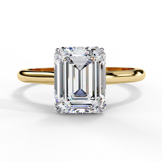 Sleek Solitaire with Emerald-Cut Center