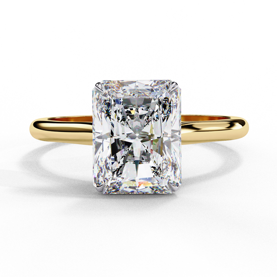 Solitaire Elegance with Radiant-Cut Center
