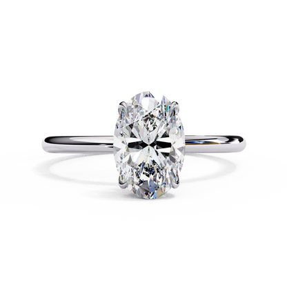Elegant Oval Diamond Solitaire with Slim Band