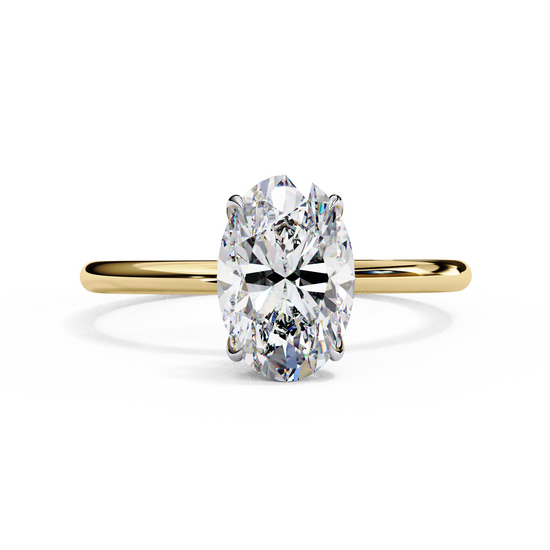 Elegant Oval Diamond Solitaire with Slim Band