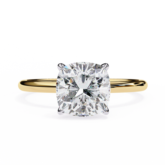 Cushion -Cut Diamond Solitaire Ring