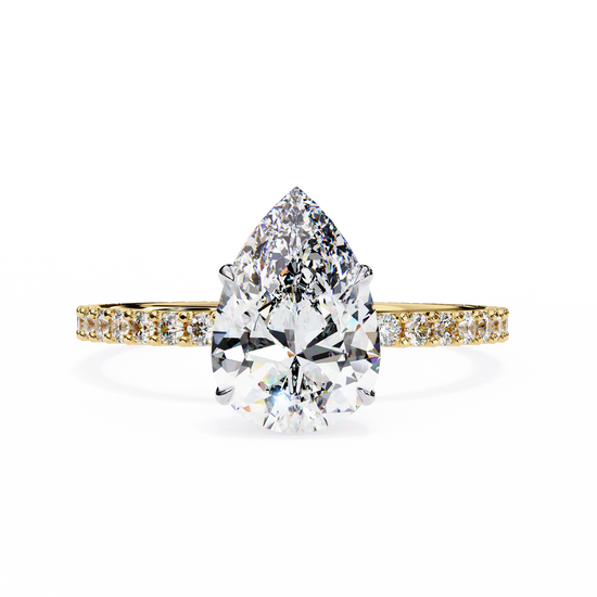 Tear of Joy – Pear Diamond Pavé Ring