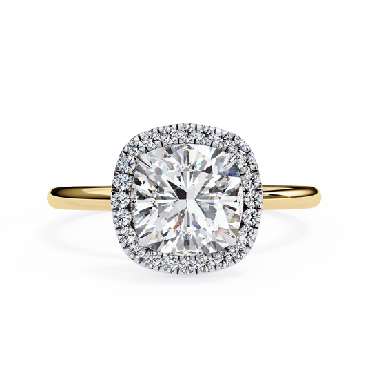 Cushion-Cut Halo Diamond Ring in