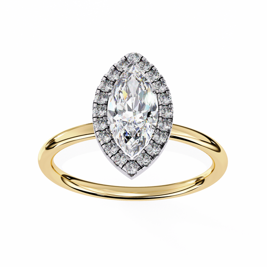 Timeless 2ct  Marquise-Cut Diamond Halo Ring