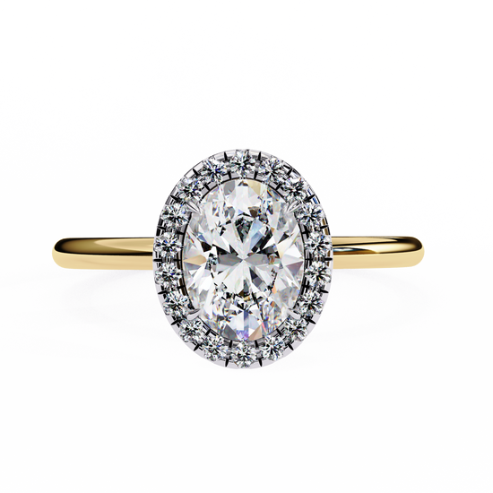 "Brilliant Oval Diamond Halo Ring – Perfect for Engagements"