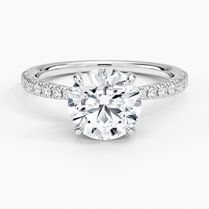 Lab Created Round Diamond Ring – 1 Carat Pave Engagement Ring