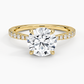 Lab Created Round Diamond Ring – 1 Carat Pave Engagement Ring