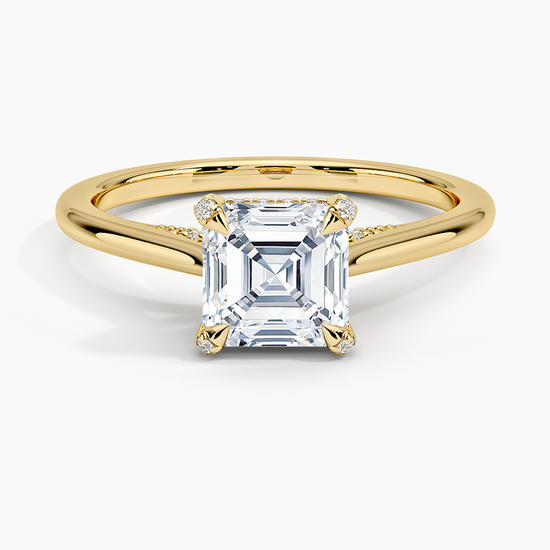 "Minimalist Asscher Cut Lab Grown Diamond Ring – 2ct Center Stone"