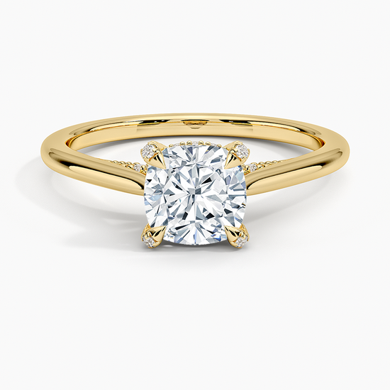 "Minimalist Cushion Cut Lab Grown Diamond Ring – 2ct Center Stone"