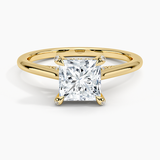 "Minimalist Princess Cut Lab Grown Diamond Ring – 2ct Center Stone"