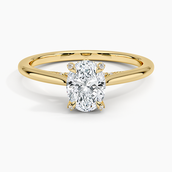 "Minimalist Oval Cut Lab Grown Diamond Ring – 2ct Center Stone"