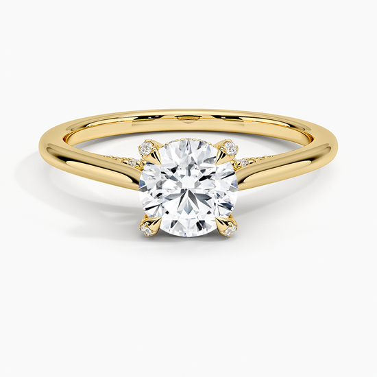 "Minimalist Round Cut Lab Grown Diamond Ring – 1ct Center Stone"