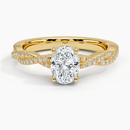 "Timeless 2ct Oval Lab Diamond Ring – Twisted Pavé Setting"