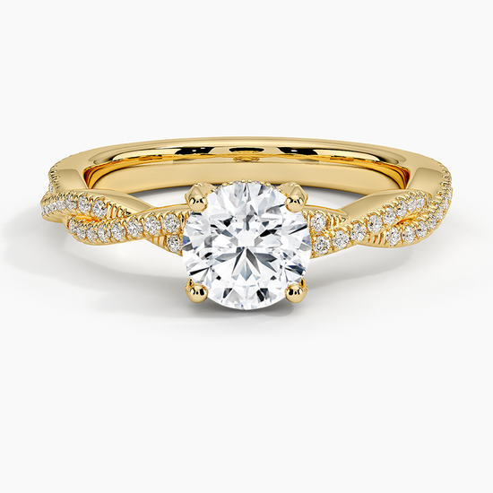 "Timeless 2ct Round Lab Diamond Ring – Twisted Pavé Setting"